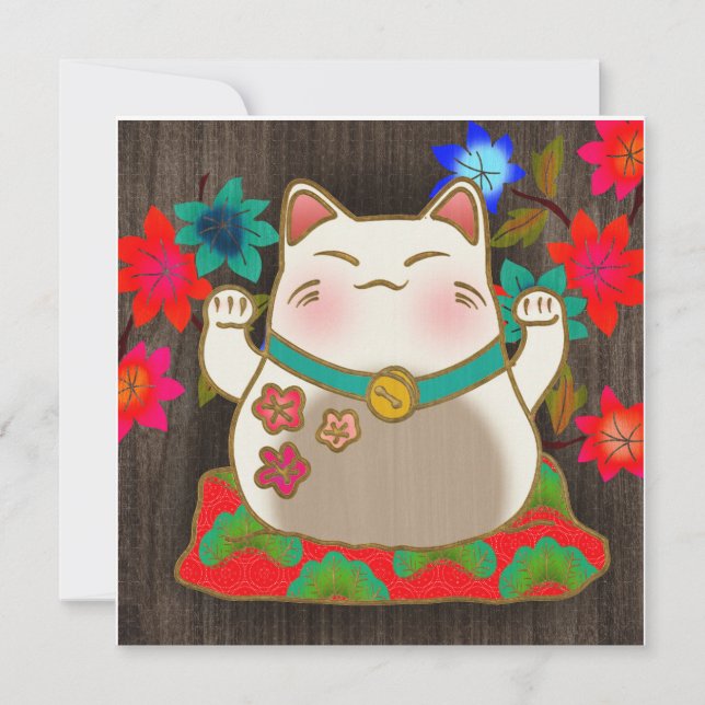 Maneki Neko carte de chat chance (Devant)