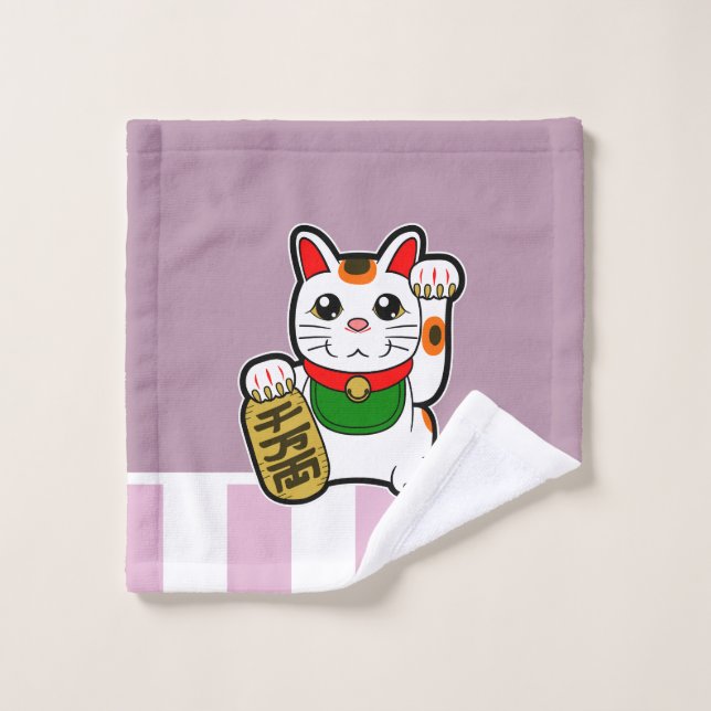 Maneki Neko : Lucky Cat japonais (Gant de toilette)
