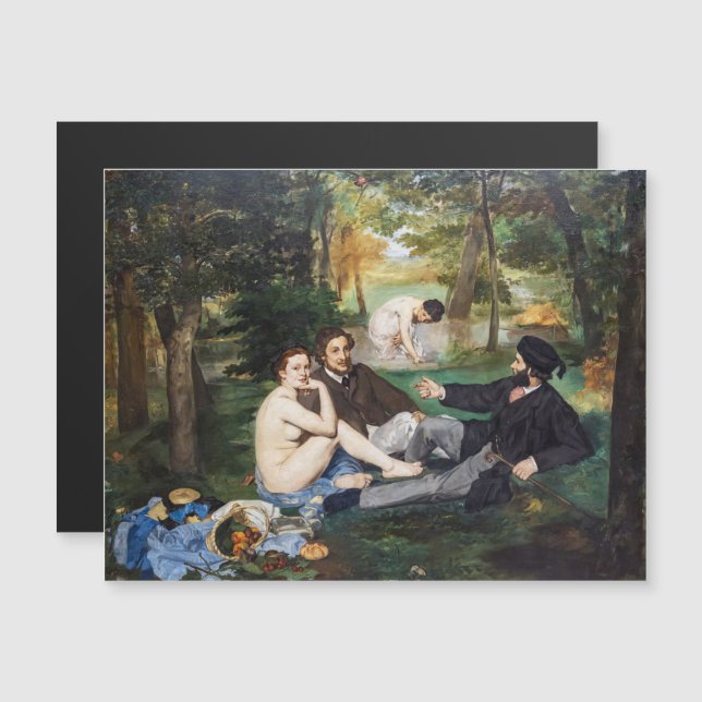 Manet - Déjeuner sur l'Herbe Carte Magnétique (Devant / Derrière)