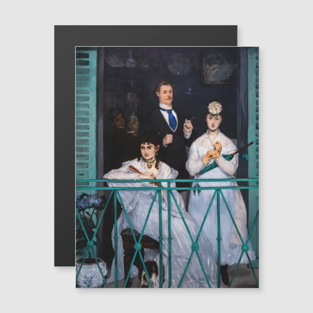 Manet - Le Balcon / The Balcony Carte magnétique (Devant / Derrière)