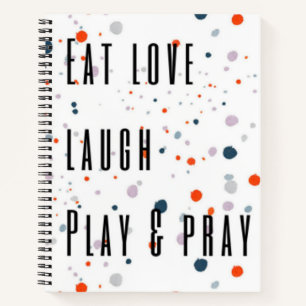 Mange amour rire prier rire points colorés carnet