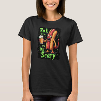 Mange Boire et être effrayant T-shirt drôle