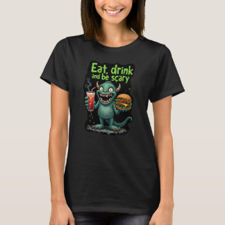 Mange Boire et être effrayant T-shirt drôle