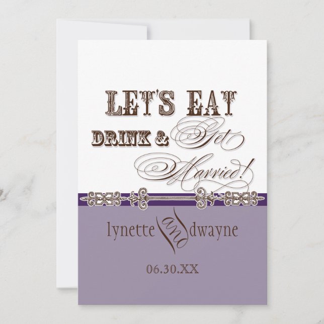 Mange, Bois n Se marier Faire-part de mariage nupt (Devant)