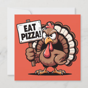 Mange Pizza Turquie Thanksgiving Carte de voeux
