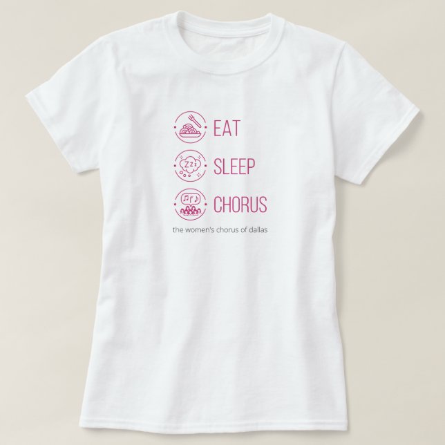 Mange Rose Chaud. Dormir. Chorus. T-shirts (Design devant)