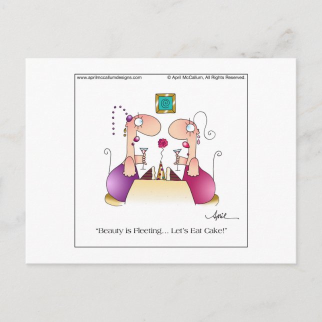 MANGEONS DU GÂTEAU ! Carte postale par April McCal (Devant)