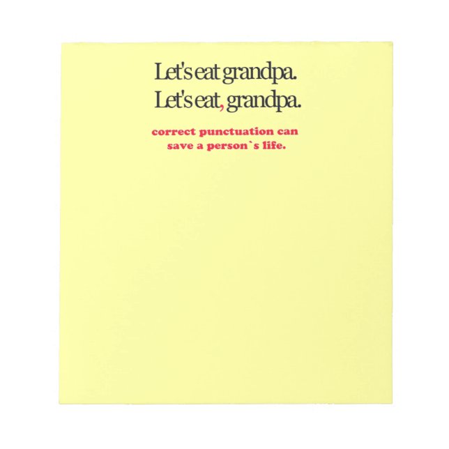 Mangeons Grand-Père Bloc-Notes (Devant)