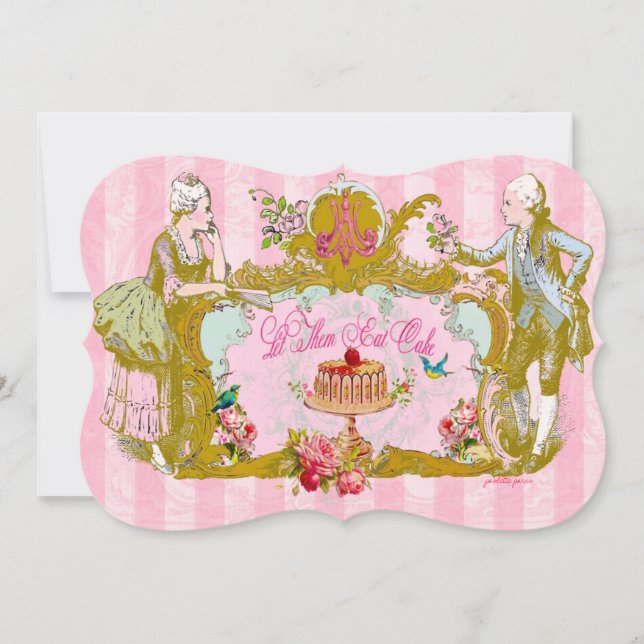 Mangeons les invitations de partie de gâteau (Devant)