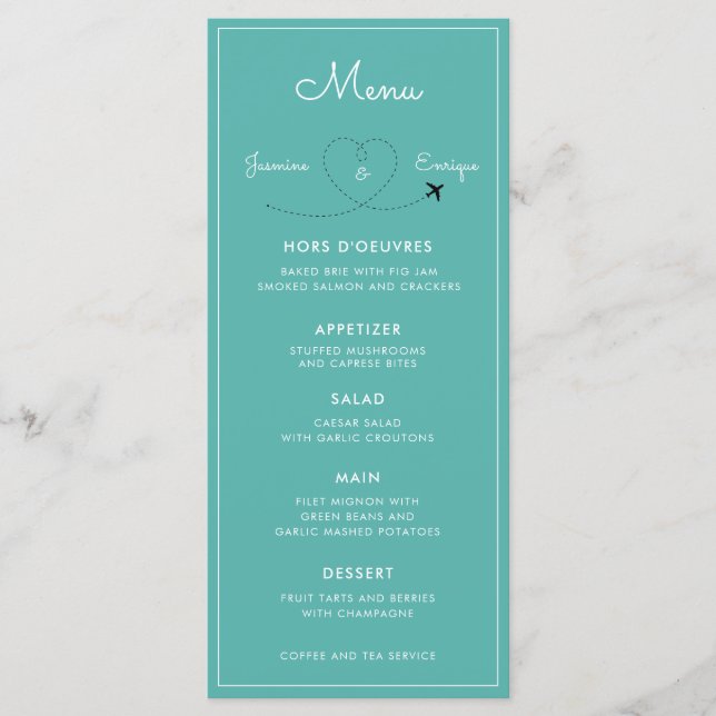 Mangeons! | Mariage de Destination Menu 5 Plats (Devant)