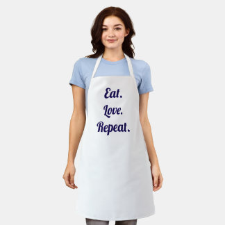 Manger. Amour. Répéter - Tablier de cuisine blanc
