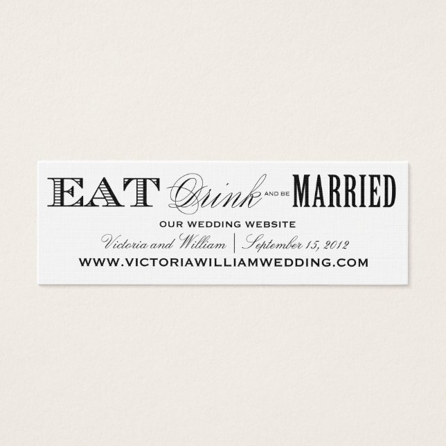 MANGER, BOIRE | CARTES DE SITE MARIAGE STYLE 2 (Devant)