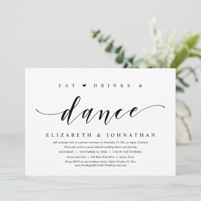 Manger, Boire et Danser, Invitation de Mariage Int (Debout devant)