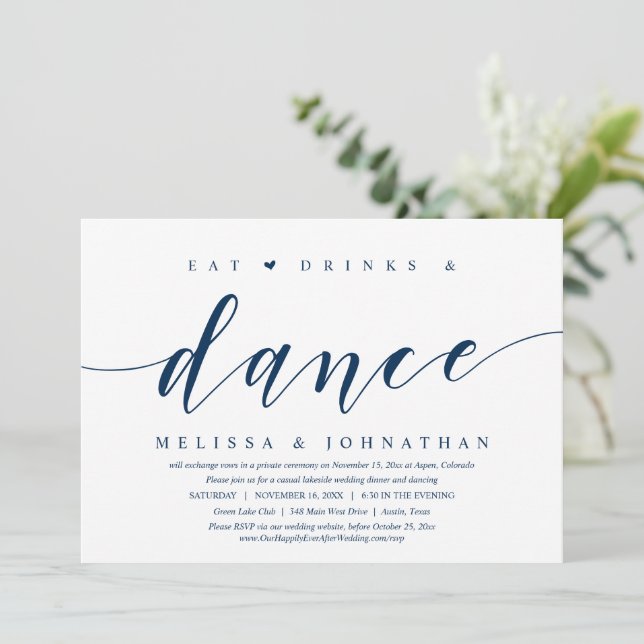 Manger, Boire et Danser, Invitation de Mariage Int (Debout devant)