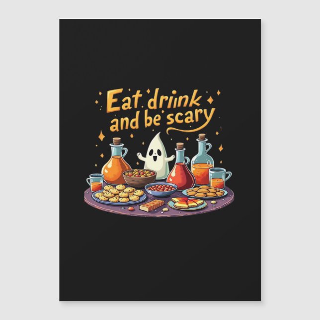 Manger Boire Et Être Effrayant Halloween Drôle Et  (Devant)