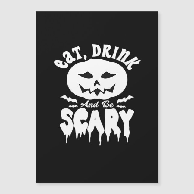 Manger Boire Et Être Effrayant Halloween Rétro Cla (Devant)
