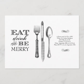 Manger, Boire et être Joyeux | Invitation sur Fond