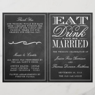Manger, boire et être marié Chalkboard Mariage