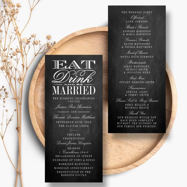 Manger, boire et être marié Chalkboard Programme d (Créateur téléchargé)