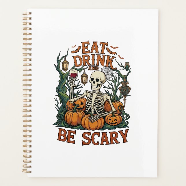 Manger Boire Être Squelette Effrayant Halloween Ci (Devant)