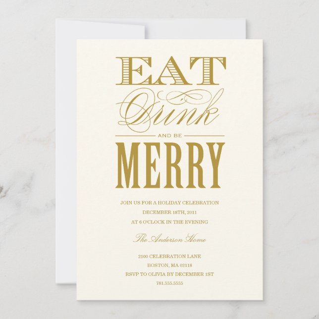 MANGER, BOIRE & FAIRE LA FÊTE | INVITATION À LA FÊ (Devant)