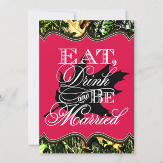 Manger Boire Marié Chasse Camo Mariage Invitations