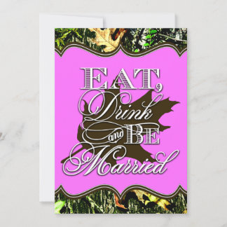 Manger Boire Marié Chasse Camo Mariage Invitations