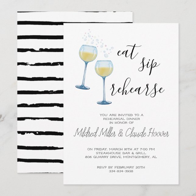 Manger Boire Répéter - Invitation au dîner de répé (Devant / Derrière)