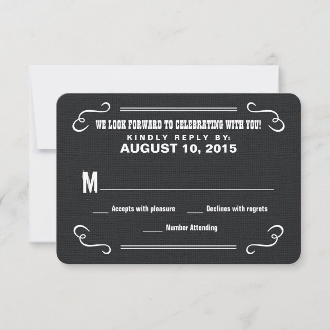 Manger Boire & RSVP Carte de réponse de mariage to (Devant)