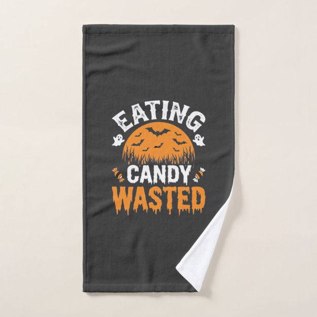 Manger des bonbons gâché Halloween Design_1 (Serviette à main)