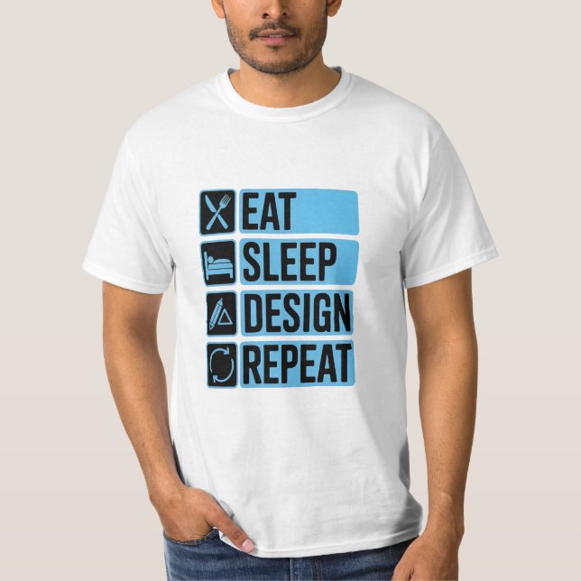 Manger Dormir Conception Répéter T-Shirt Cadeau Dr (Devant)
