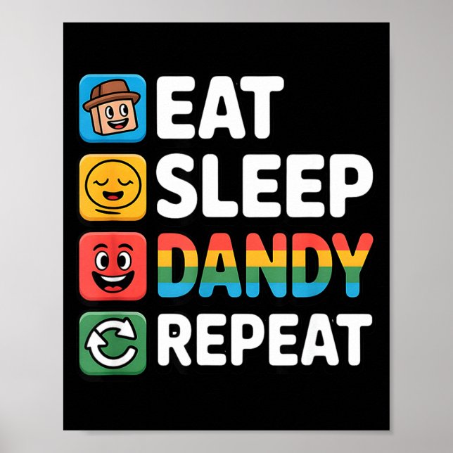 Manger dormir dandy répéter décoration d'anniversa (Devant)
