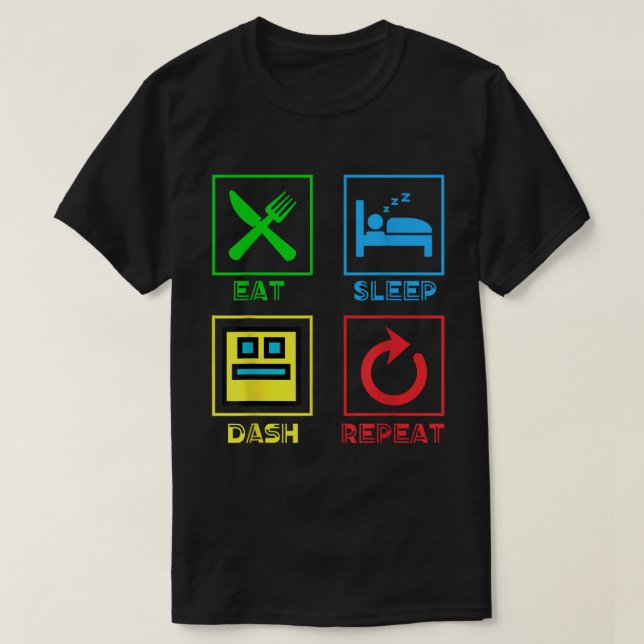 Manger Dormir Dash Répéter T-shirt Gamer, Vie de j (Design devant)