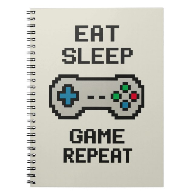 Manger Dormir Jouer Répéter – Cahier de Pixel Game (Devant)