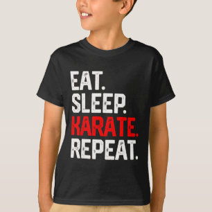 Manger Dormir Karaté Répéter T-Shirt Enfants Arts