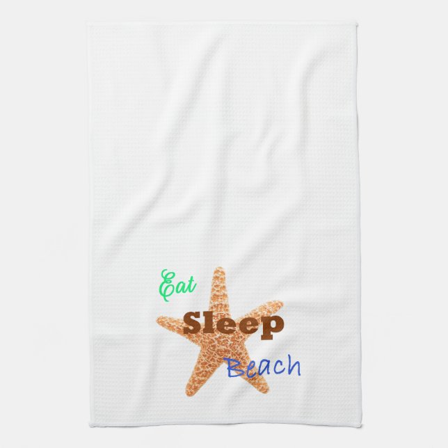 Manger Dormir Plage - Torchons de Cuisine (Vertical)