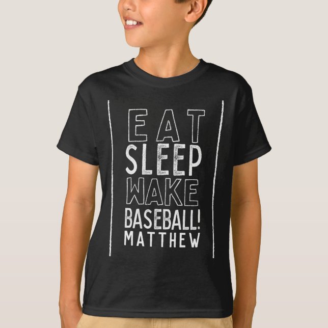 Manger dormir réveiller baseball moderne t-shirt d (Devant)