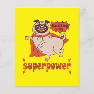 Manger est mon superpouvoir cape rouge pug style d