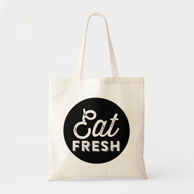 Manger frais | Sac fourre-tout de typographie russ (Devant)