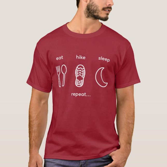 Manger Marcher Dormir Répéter simple t-shirt moder (Devant)