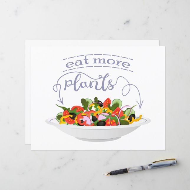 Manger plus de plantes lettrage de motivation de s (Devant/Arrière en situation)