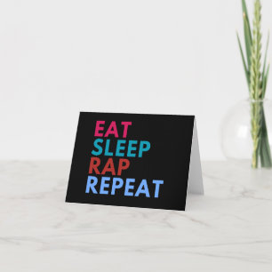 Manger Sleep Rap Répéter la carte de voeux