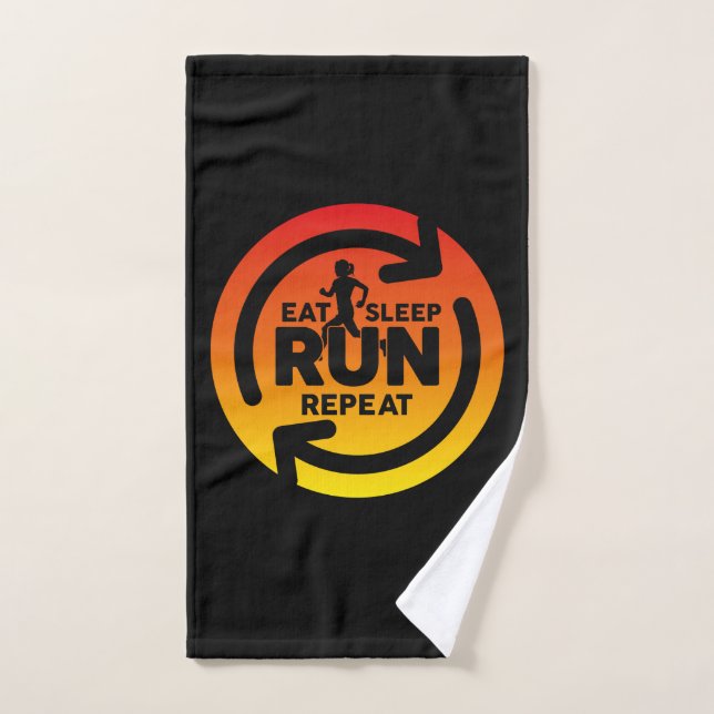 Manger Sleep Run Répéter Sunset Arrière - plan Sur (Serviette à main)