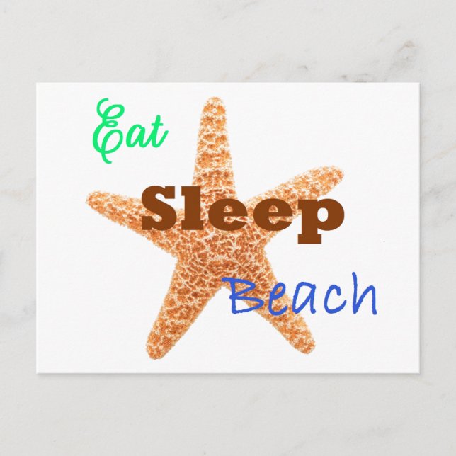 Manger Sommeil Plage - Carte postale (Devant)