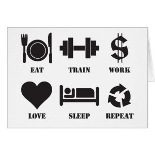 Manger, Train, Travail, Amour, Dormir, Répéter