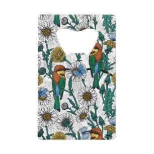 Mangeurs d'abeilles, papillons bleus et marguerite