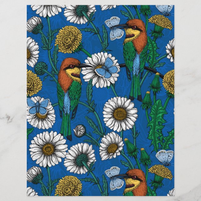 Mangeurs d'abeilles sur bleu (Devant)