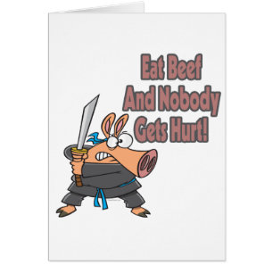 mangez boeuf drôle karaté ninja pig caricature
