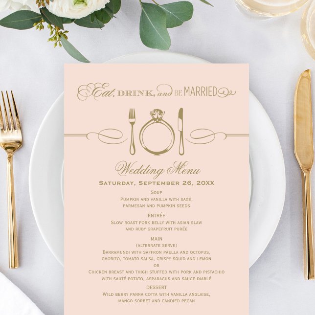 Mangez boire et être marié Blush et Antique Mariag (Créateur téléchargé)