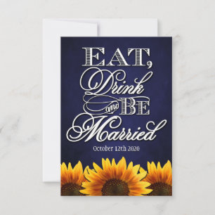 Mangez boire et être marié Mariage rustique Cartes